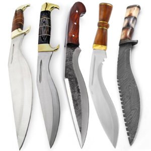 Outdoor Damascus Steel Full Tang Kukri Knife Hunting Knife Collection w/ Sheath | eBay